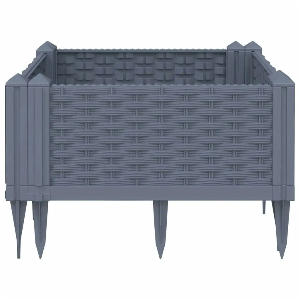 Garden Planter with Pegs Grey 42.5x42.5x28.5 cm PP 368004