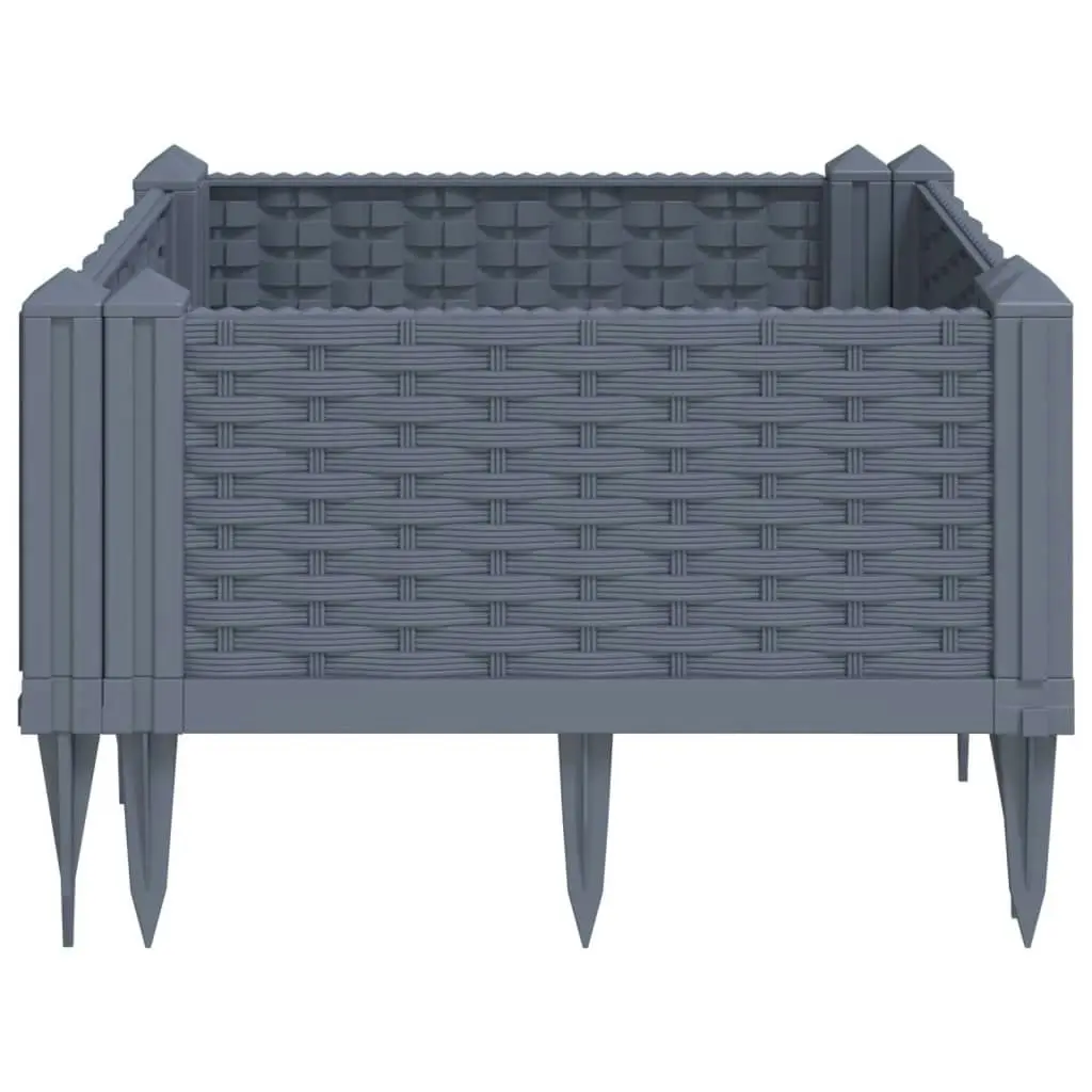 Garden Planter with Pegs Grey 42.5x42.5x28.5 cm PP 368004