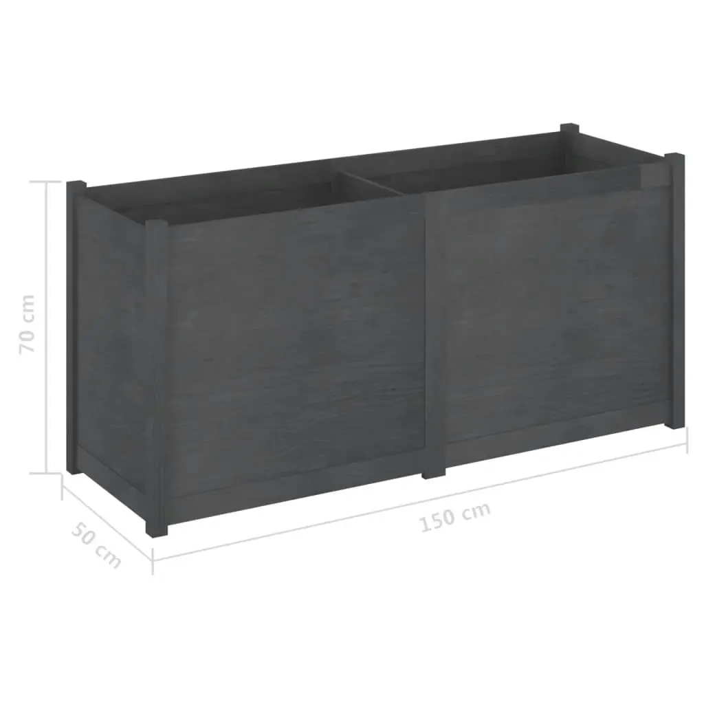 Garden Planter Grey 150x50x70 cm Solid Pinewood 810756