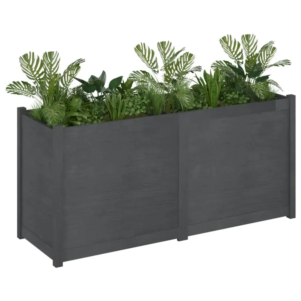 Garden Planter Grey 150x50x70 cm Solid Pinewood 810756