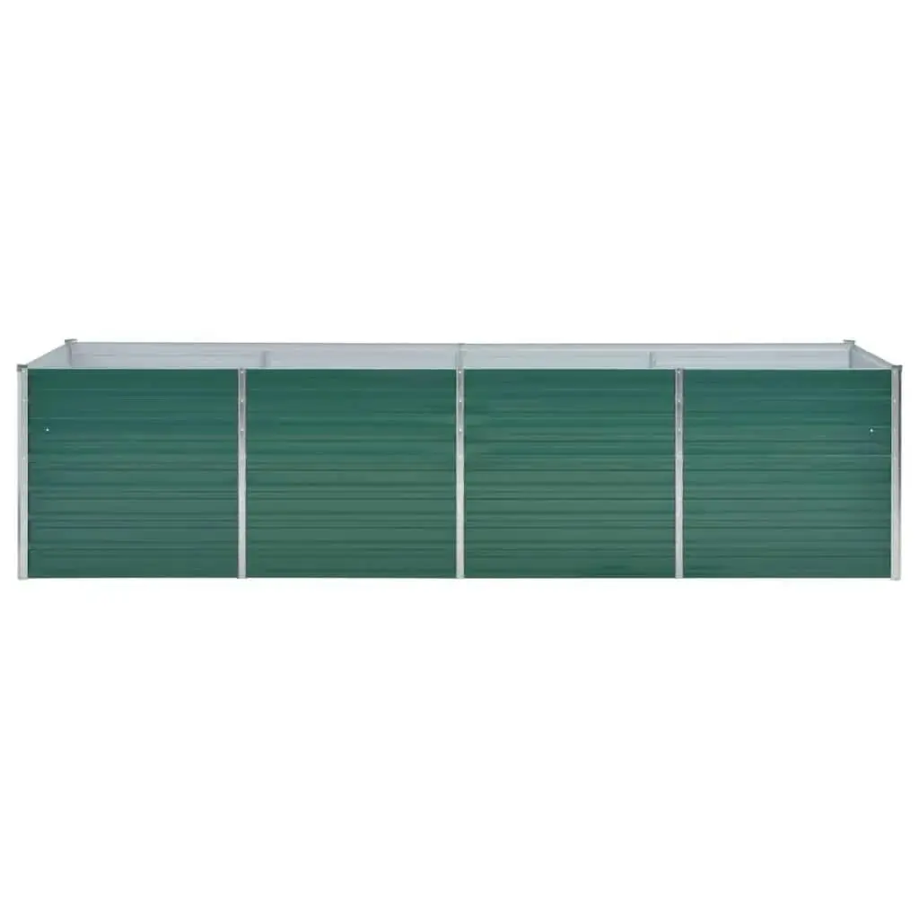 Garden Raised Bed Galvanised Steel 320x80x77 cm Green 44845