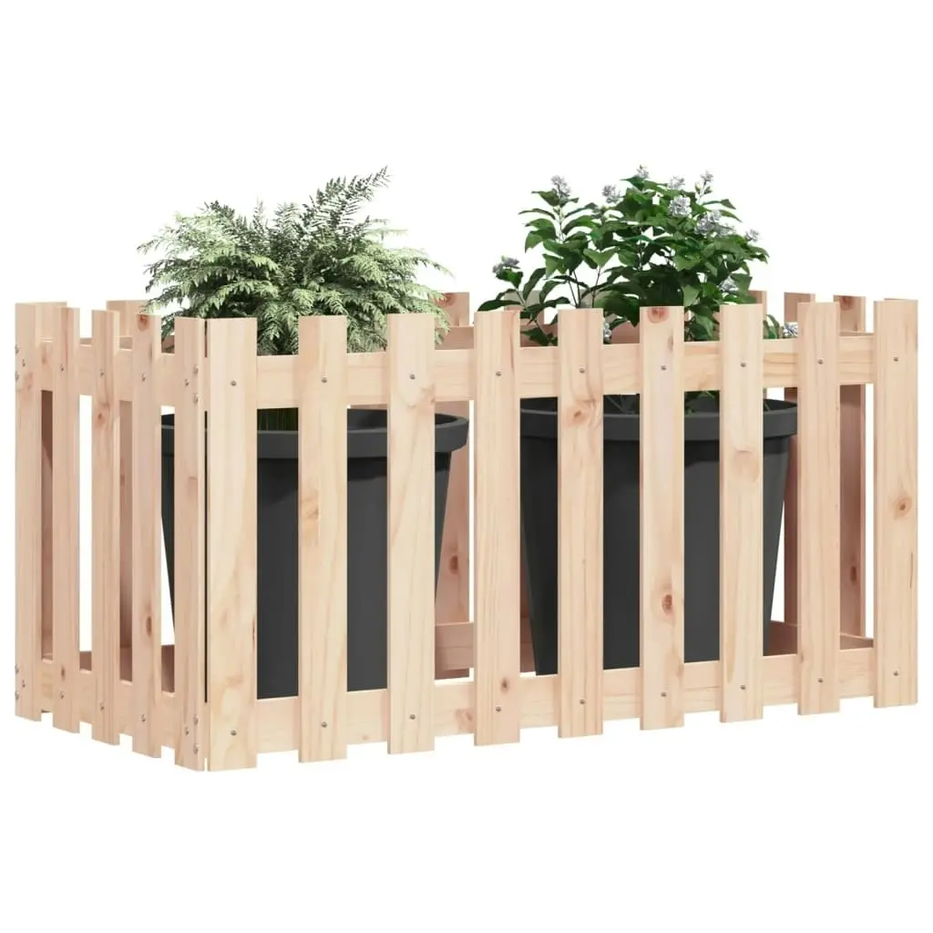 Garden Raised Bed with Fence Design 100x50x50 cm Solid Wood Pine 832477