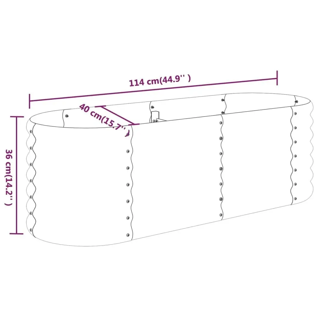 Garden Raised Bed Powder-Coated Steel 114x40x36 cm Anthracite 318866