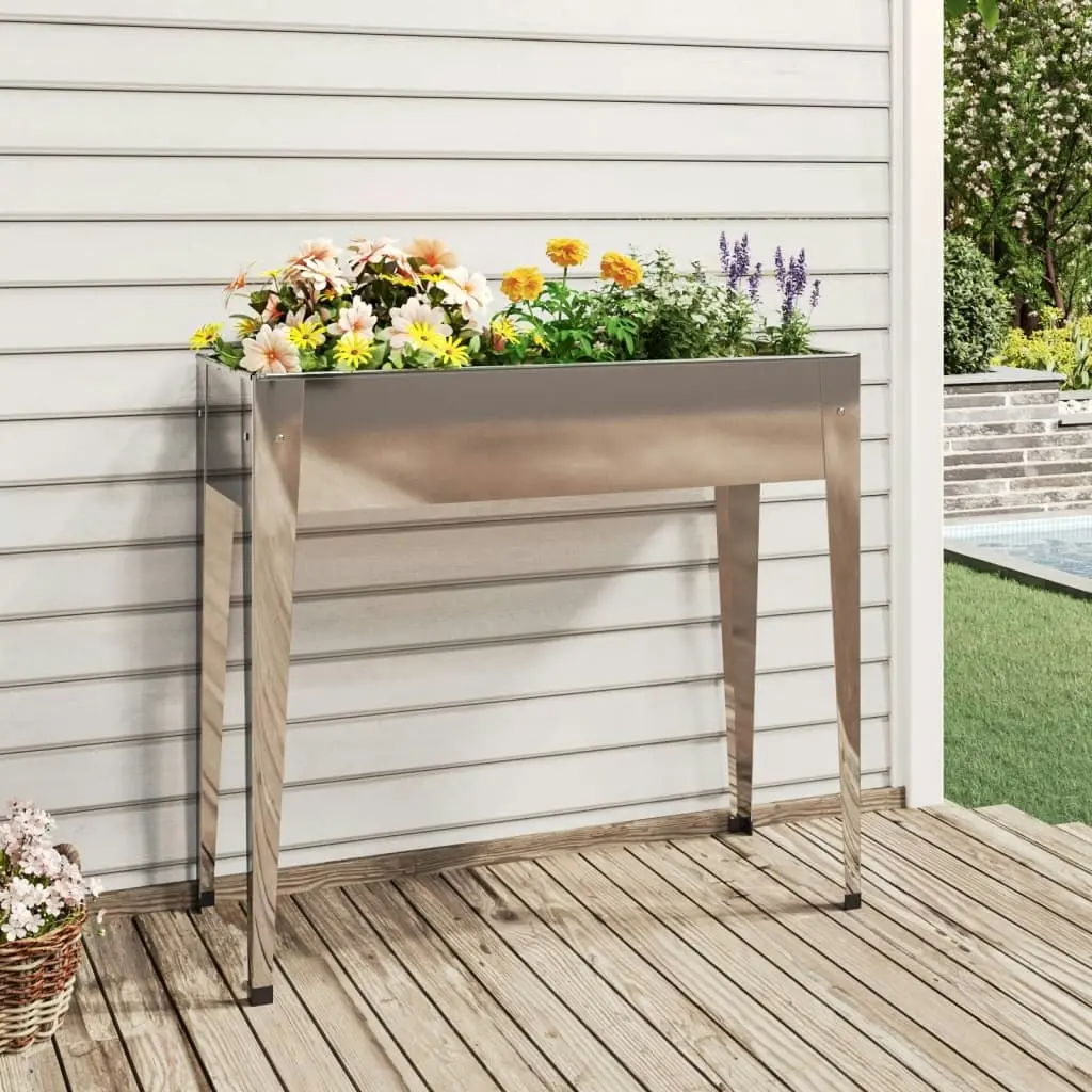 Garden Planter 100.5x40.5x90 cm Galvanised Steel 152262