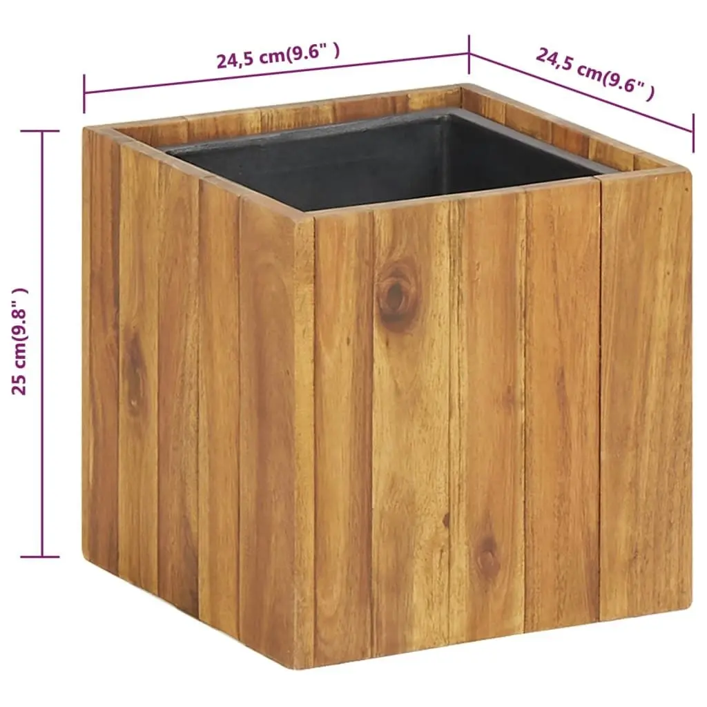 Garden Raised Bed Pot 24.5x24.5x25 cm Solid Acacia Wood 46567