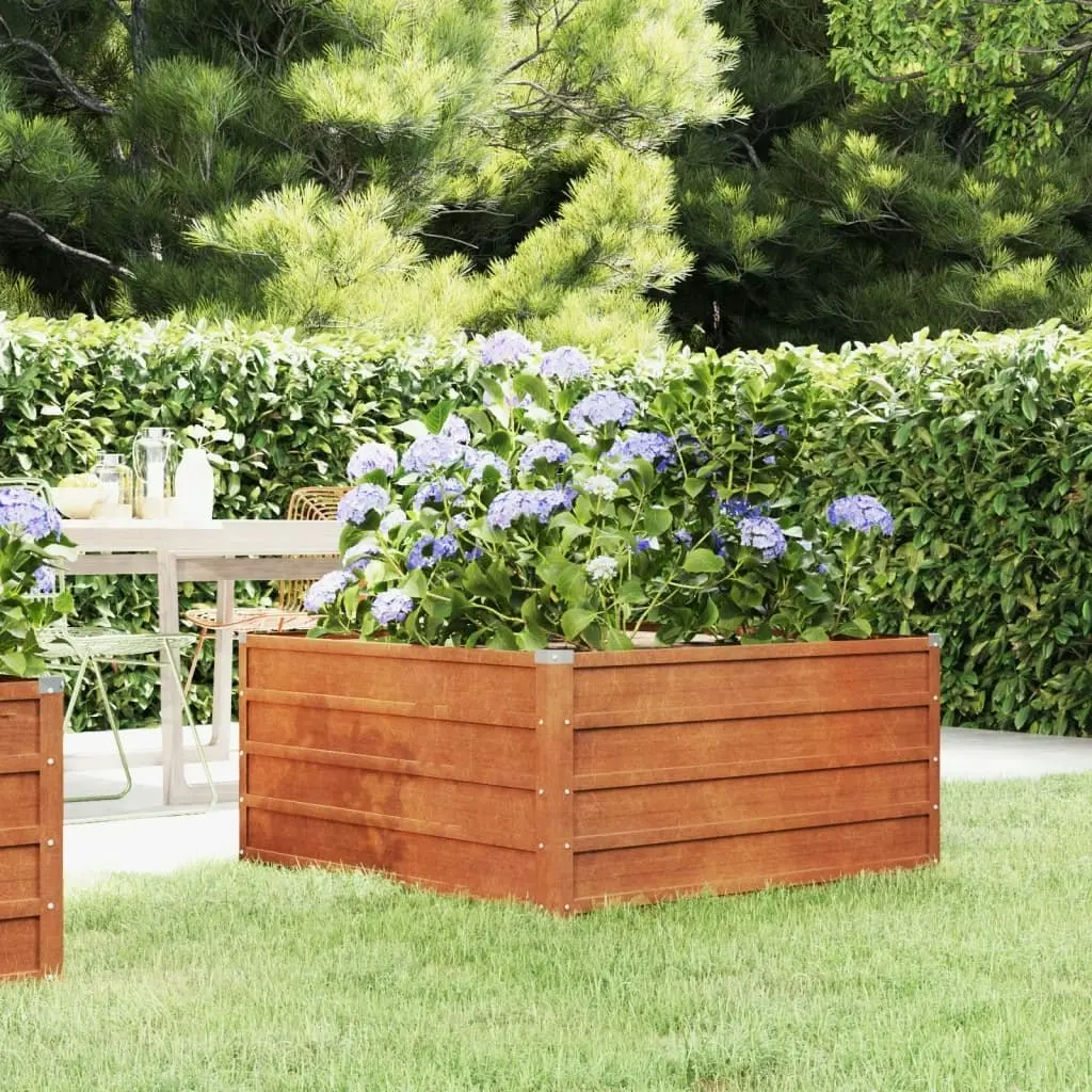 Garden Raised Bed Rusty 100x100x45 cm Corten Steel 151949