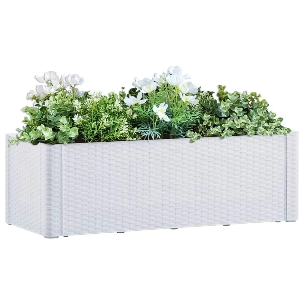 Garden Raised Bed with Self Watering System White 100x43x33 cm 313959