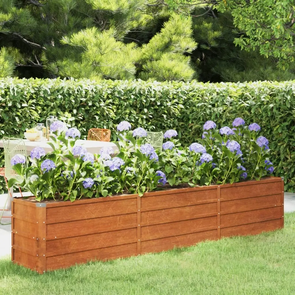 Garden Raised Bed Rusty 240x40x45 cm Corten Steel 151954