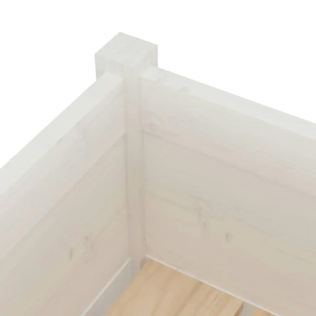 Garden Planter White 31x31x70 cm Solid Pinewood 810781