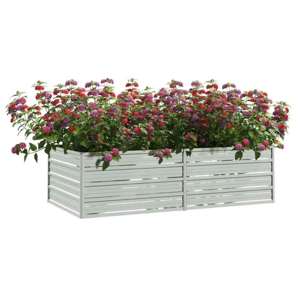 Garden Raised Bed 160x80x45 cm Galvanized Steel Silver 316884