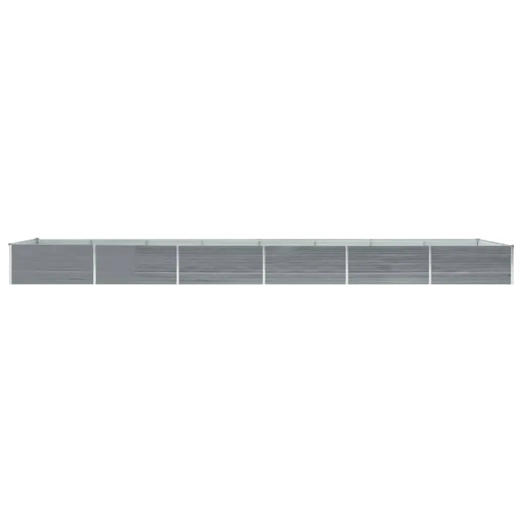 Garden Raised Bed Galvanised Steel 600x80x45 cm Grey 47072