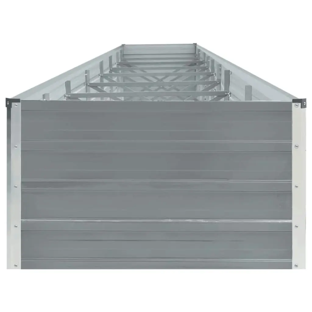 Garden Raised Bed Galvanised Steel 600x80x45 cm Grey 47072