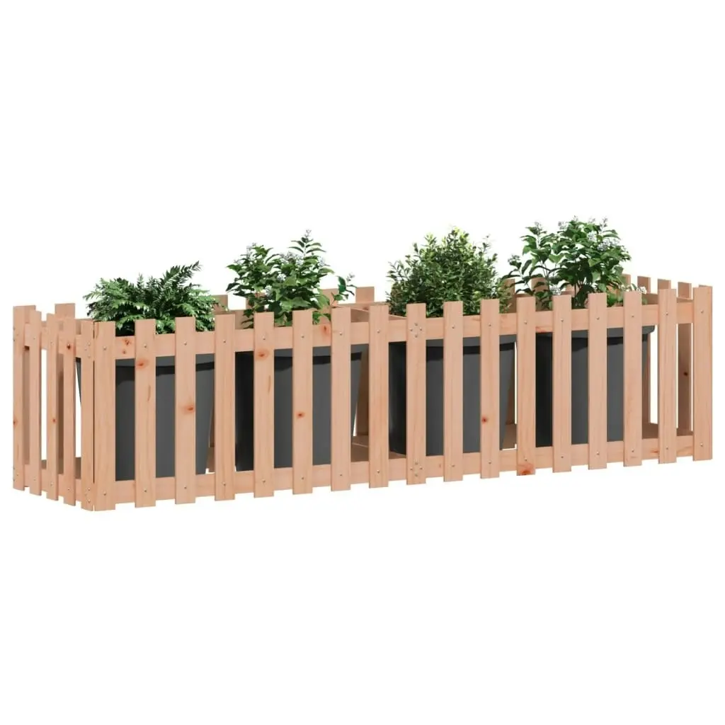 Garden Raised Bed with Fence Design 200x50x50 cm Solid Wood Douglas 832510