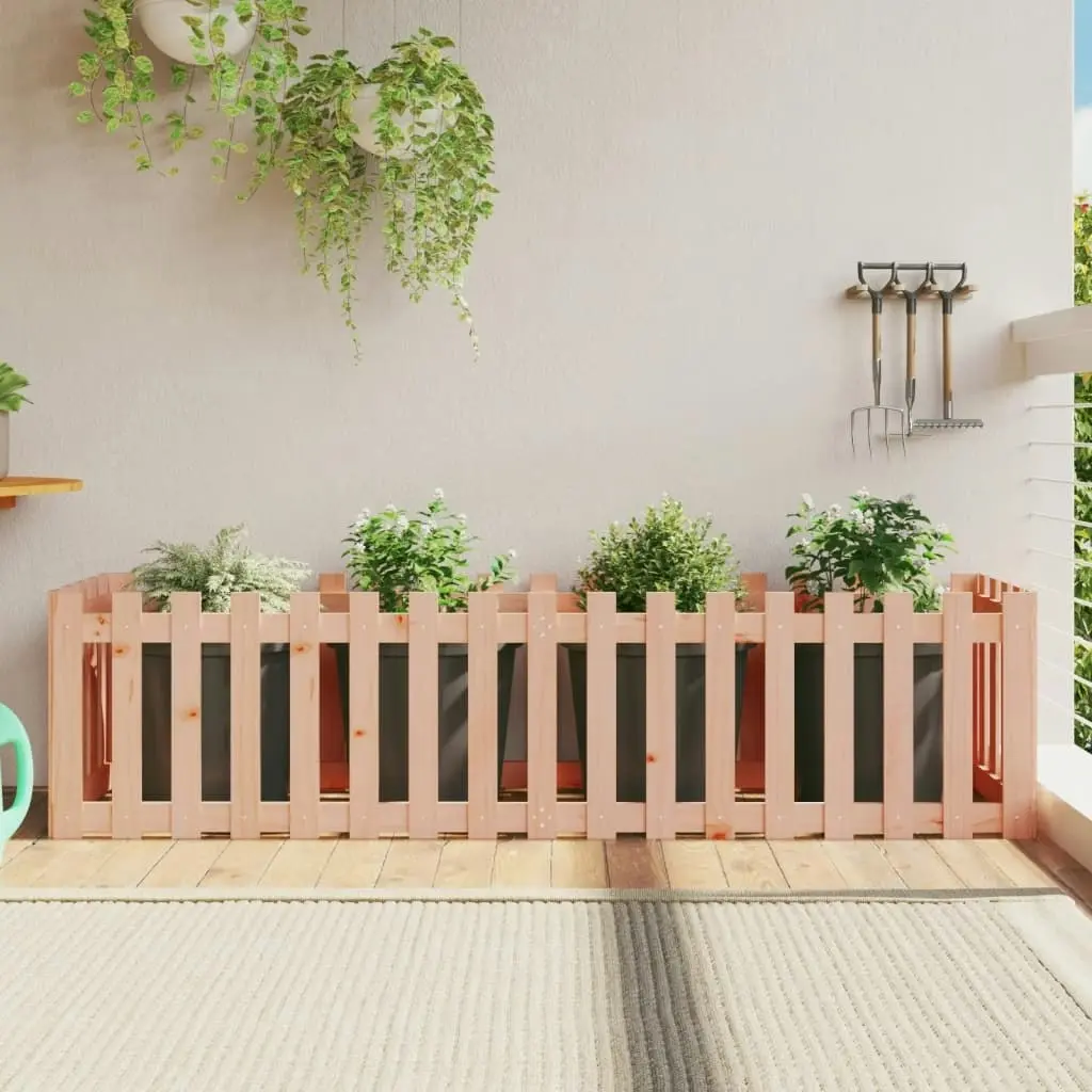 Garden Raised Bed with Fence Design 200x50x50 cm Solid Wood Douglas 832510