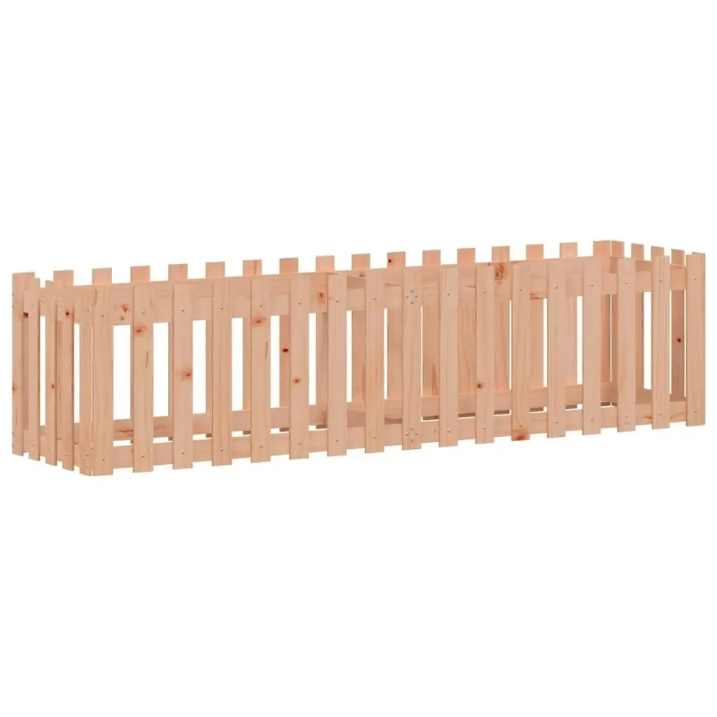 Garden Raised Bed with Fence Design 200x50x50 cm Solid Wood Douglas 832510