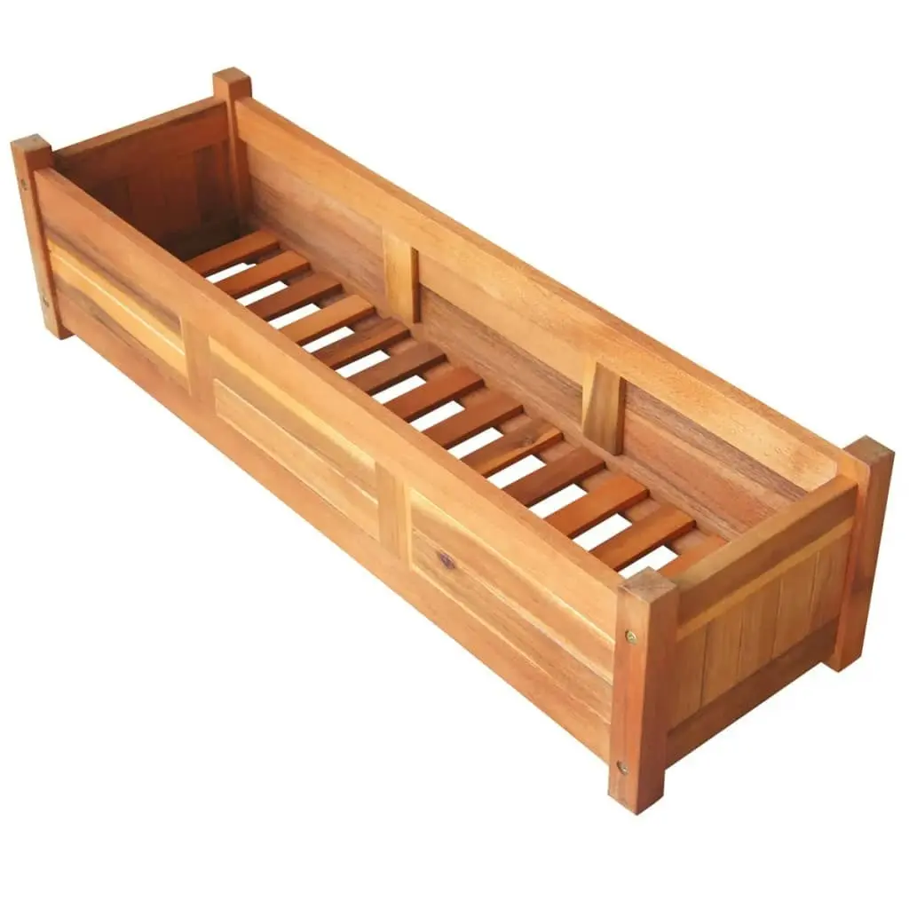 Garden Raised Beds 2 pcs Acacia Wood 100x30x25 cm 3057522