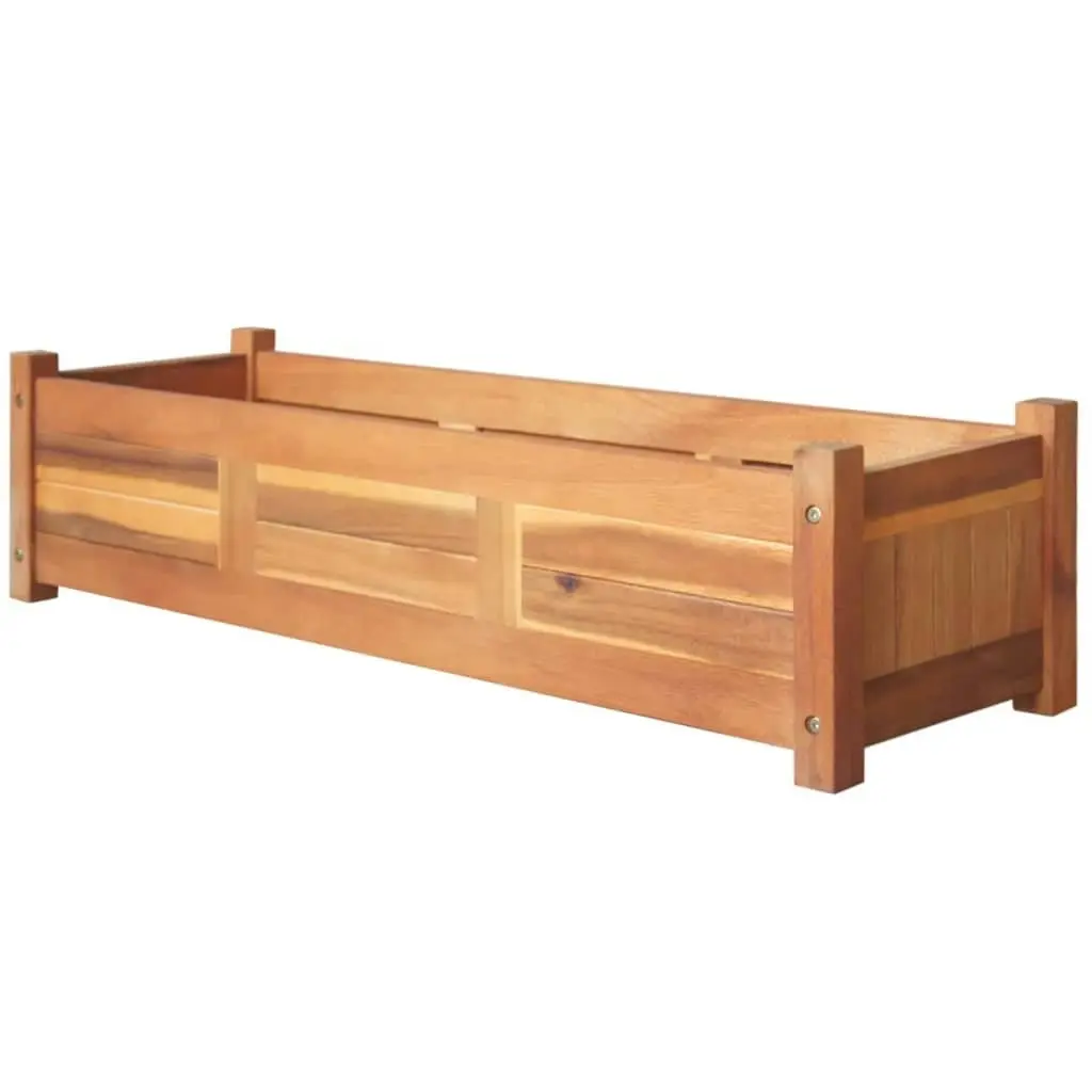 Garden Raised Beds 2 pcs Acacia Wood 100x30x25 cm 3057522