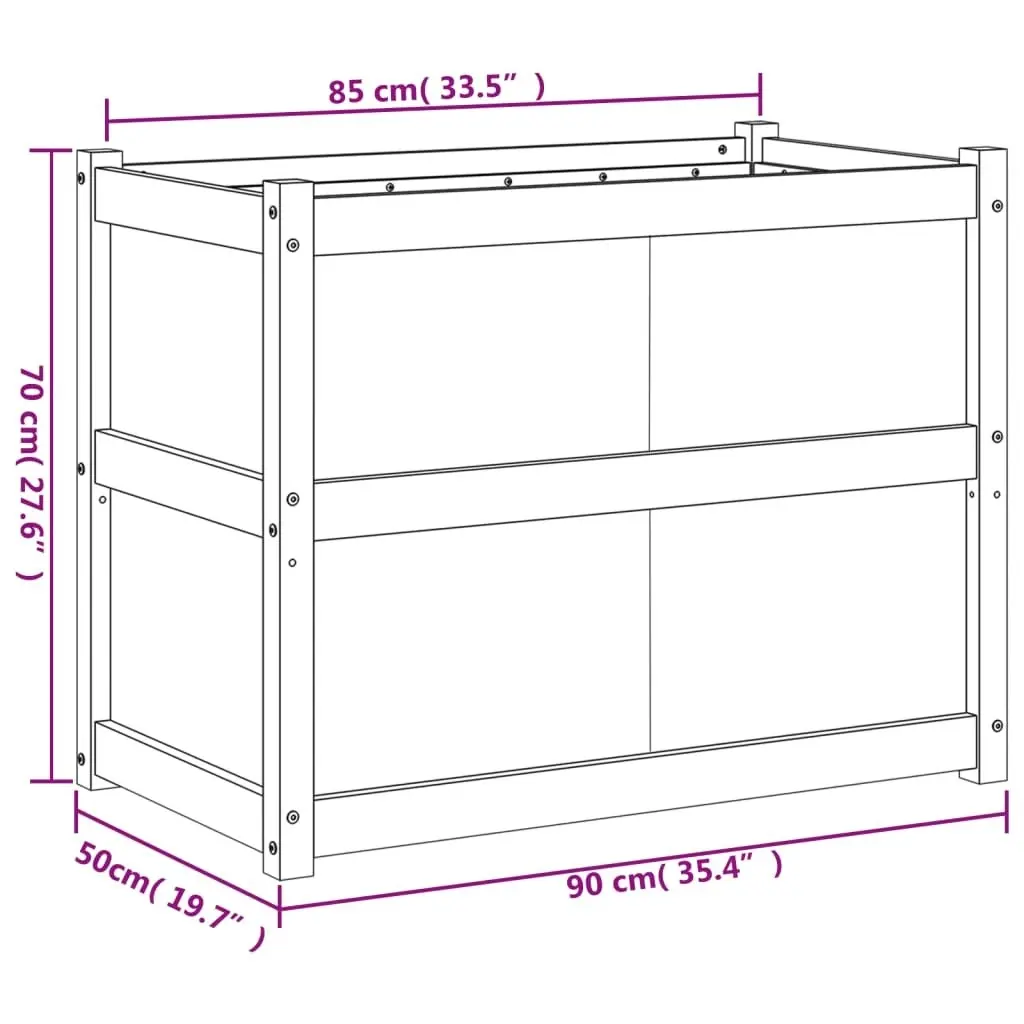 Garden Planter 90x50x70 cm Impregnated Wood Pine 837473