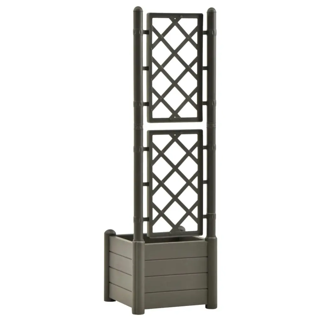 Garden Planter with Trellis 43x43x142 cm PP Anthracite 313981