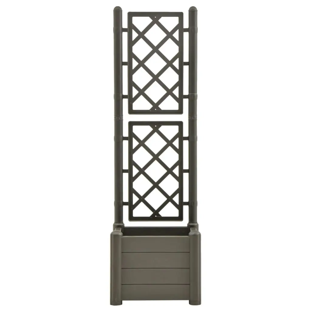 Garden Planter with Trellis 43x43x142 cm PP Anthracite 313981