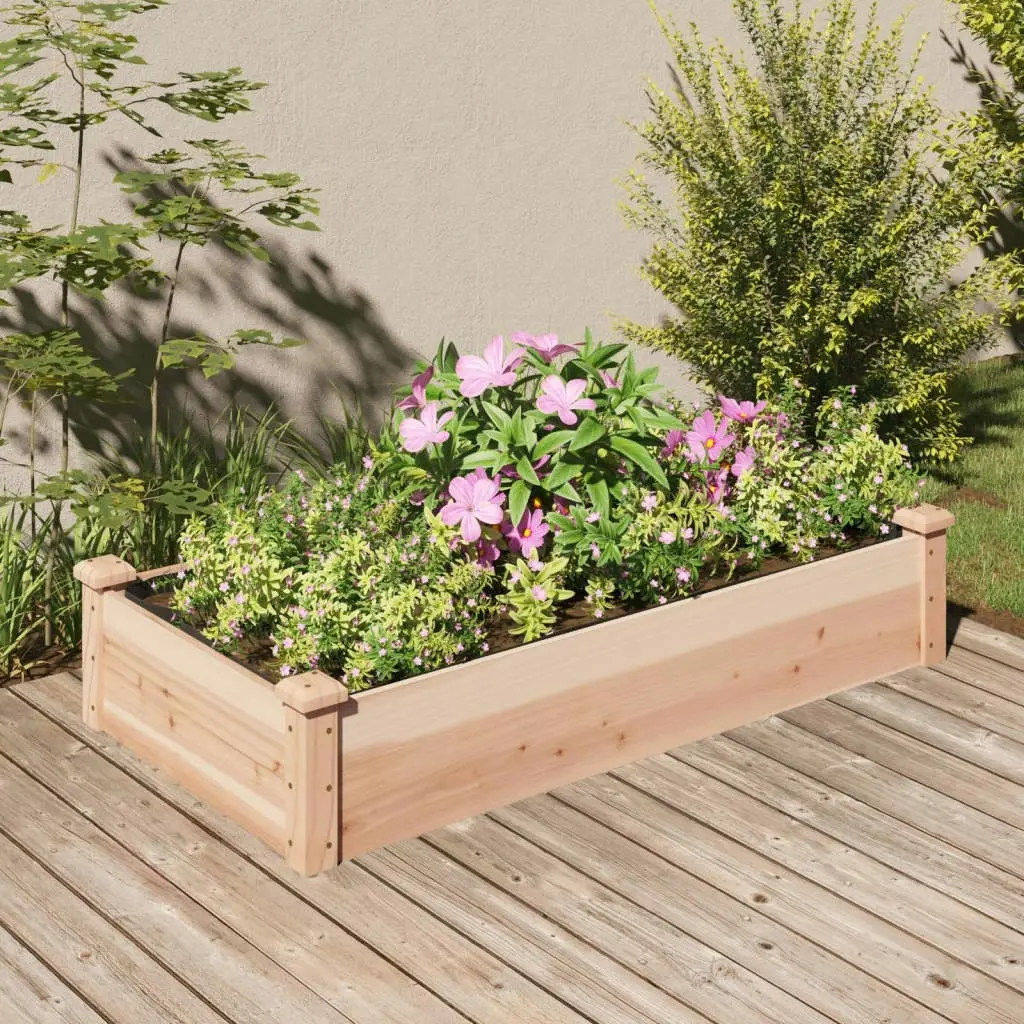 Garden Raised Bed with Liner 120x60x25 cm Solid Wood Fir 364289