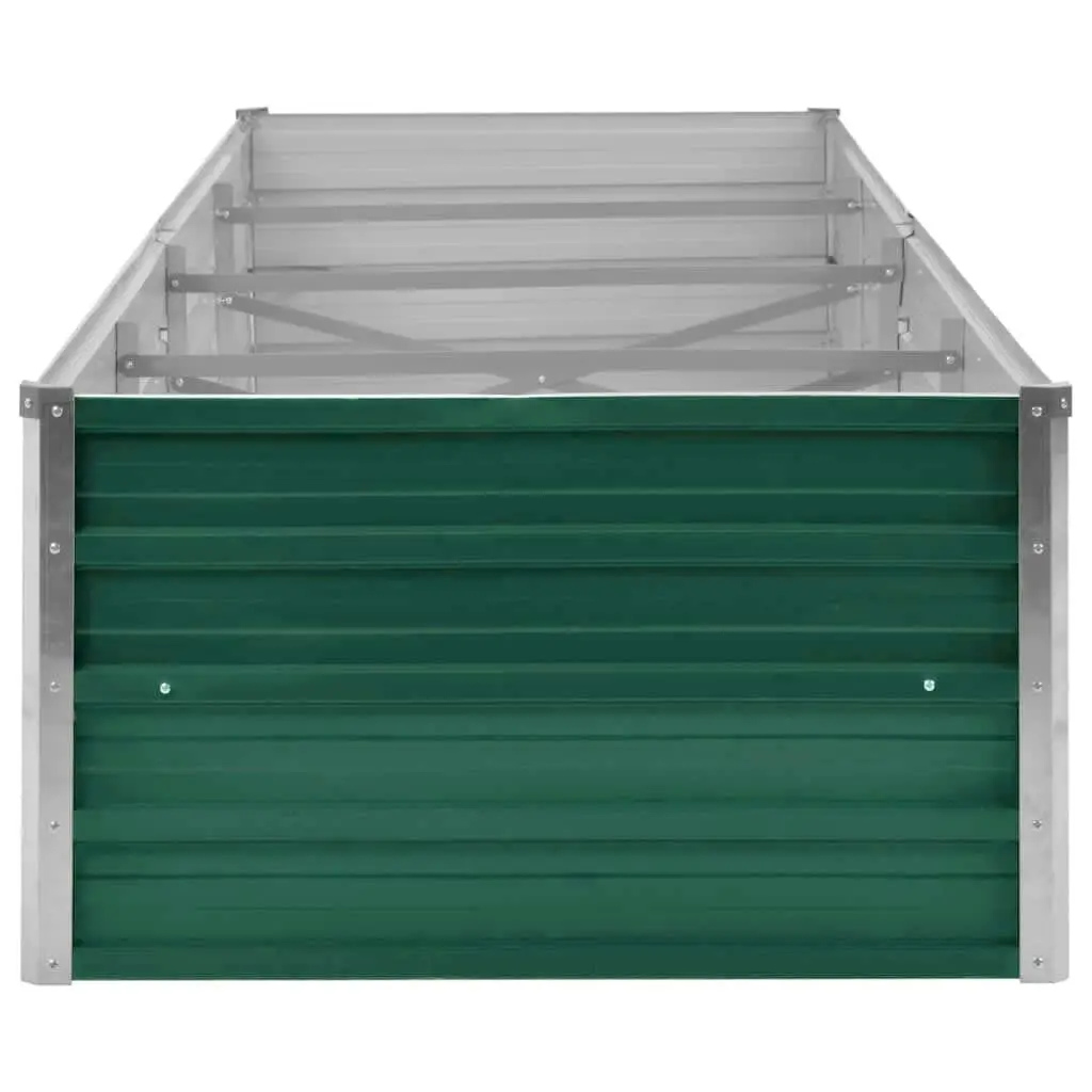 Garden Raised Bed Galvanised Steel 320x80x45 cm Green 44847