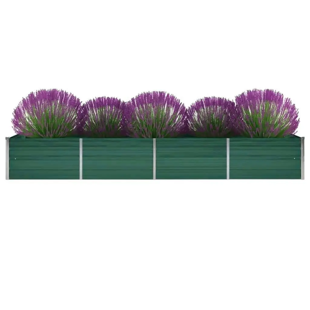 Garden Raised Bed Galvanised Steel 320x80x45 cm Green 44847