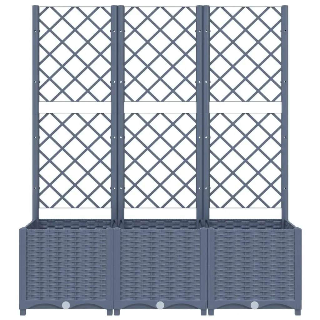 Garden Planter with Trellis Dark Grey 120x40x136 cm PP 318253