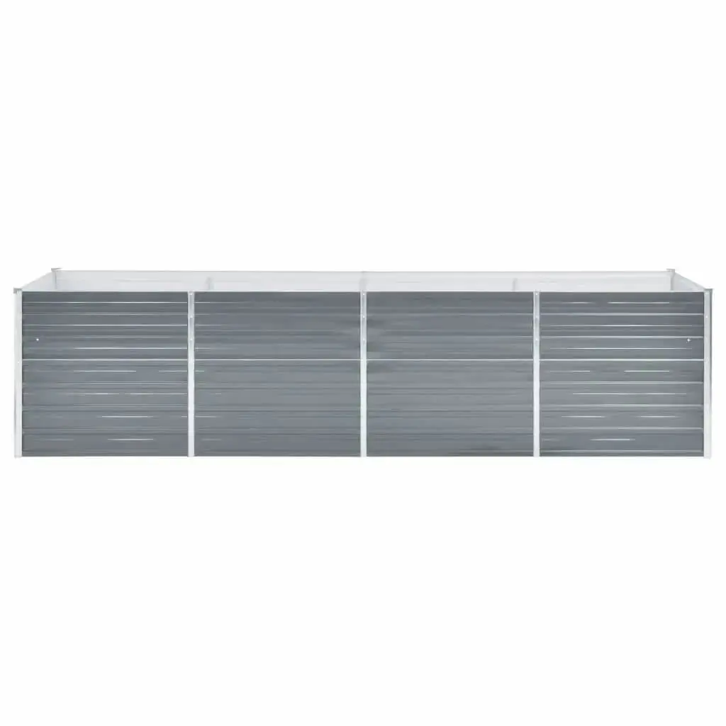 Garden Raised Bed Galvanised Steel 320x80x77 cm Grey 44844