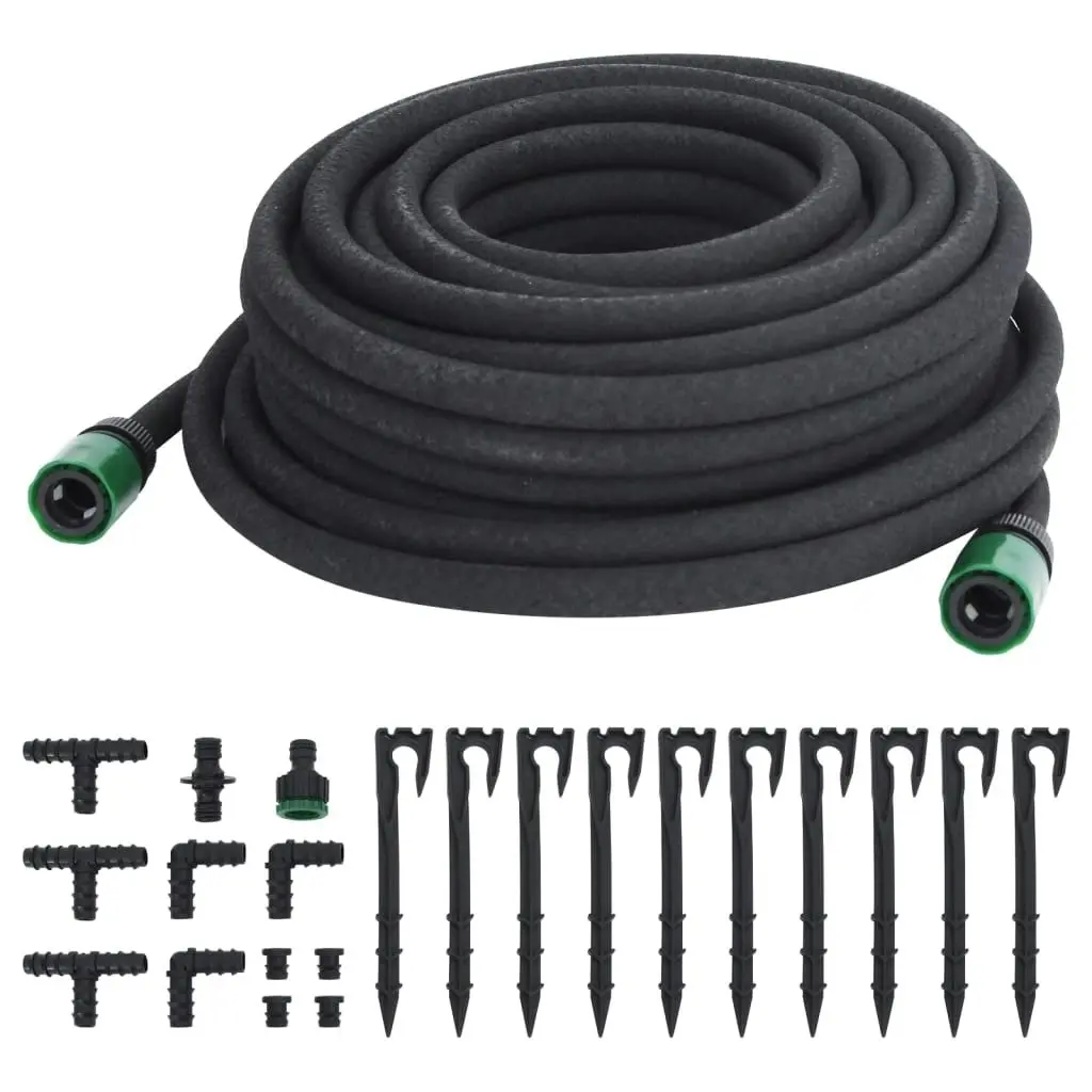 Garden Soaker Hose Black 0.6" 25 m Rubber 155870