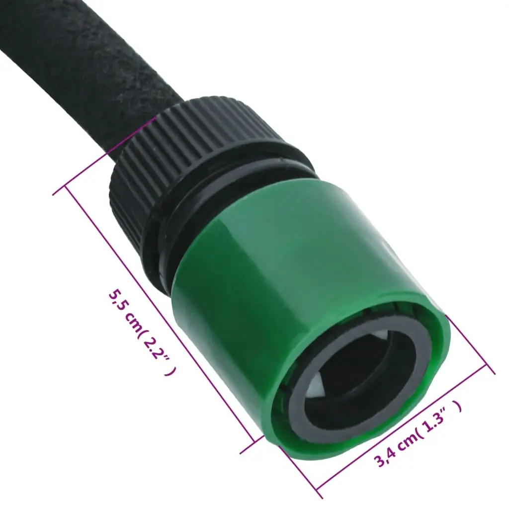 Garden Soaker Hose Black 0.6" 25 m Rubber 155870