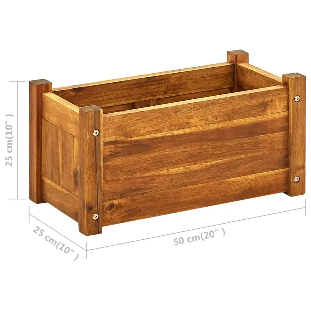 Garden Raised Bed Acacia Wood 50x25x25 cm 42565