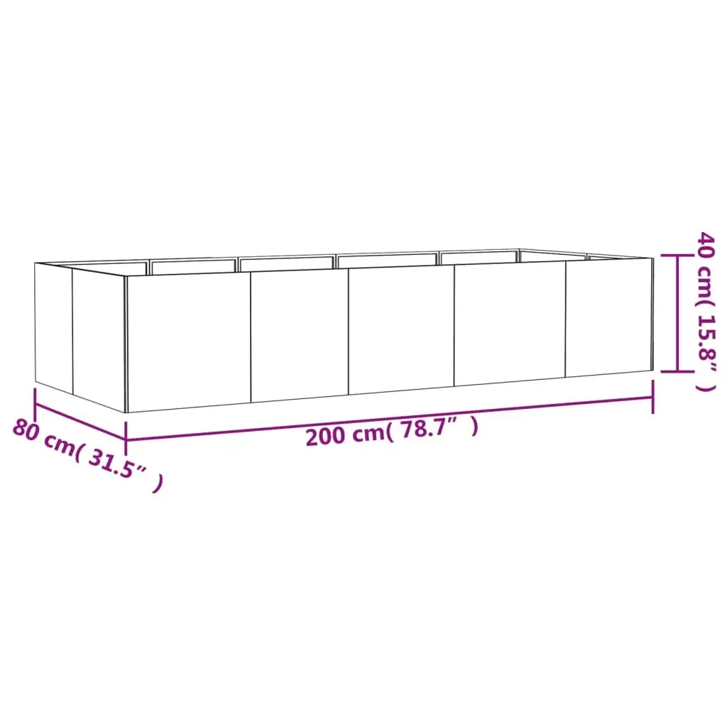 Garden Raised Bed 200x80x40 cm Corten Steel 824533