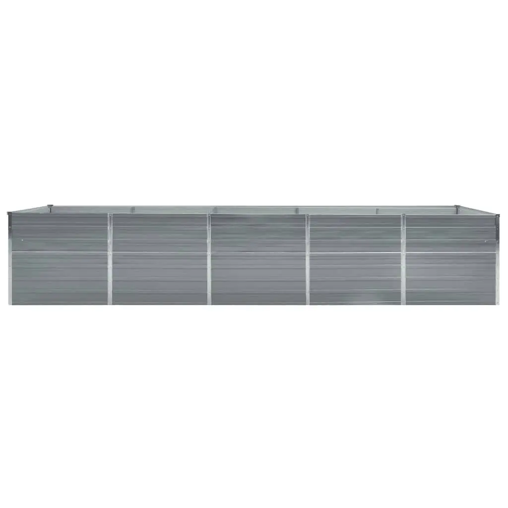 Garden Raised Bed Galvanised Steel 400x80x77 cm Grey 47060