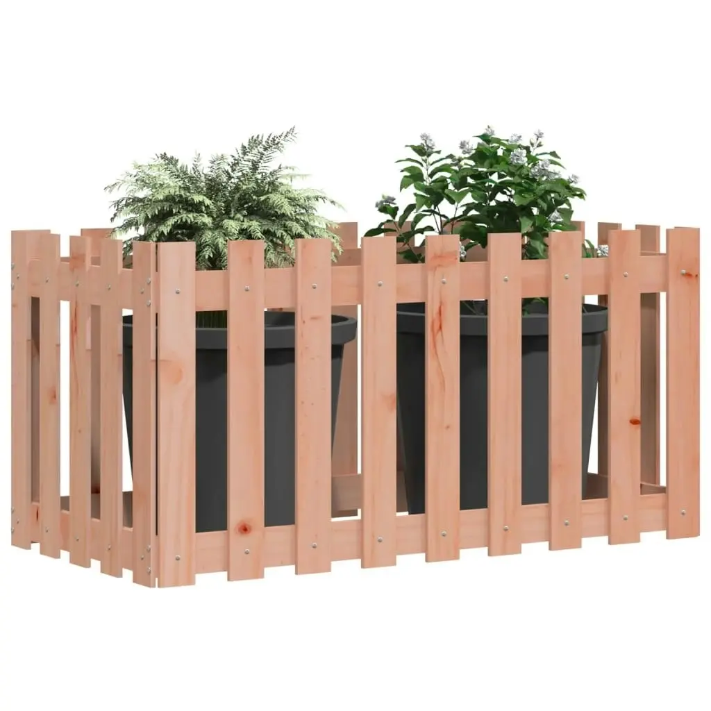 Garden Raised Bed with Fence Design 100x50x70 cm Solid Wood Douglas 832485