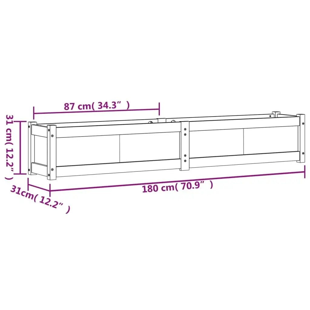 Garden Planters 2 pcs White Solid Wood Pine 837497