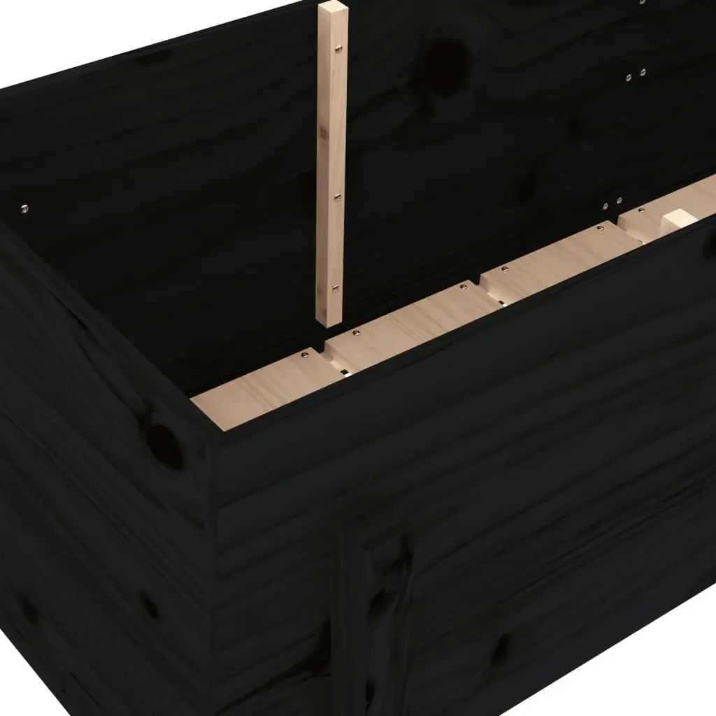 Garden Raised Bed Black 160x50x57 cm Solid Wood Pine 825223