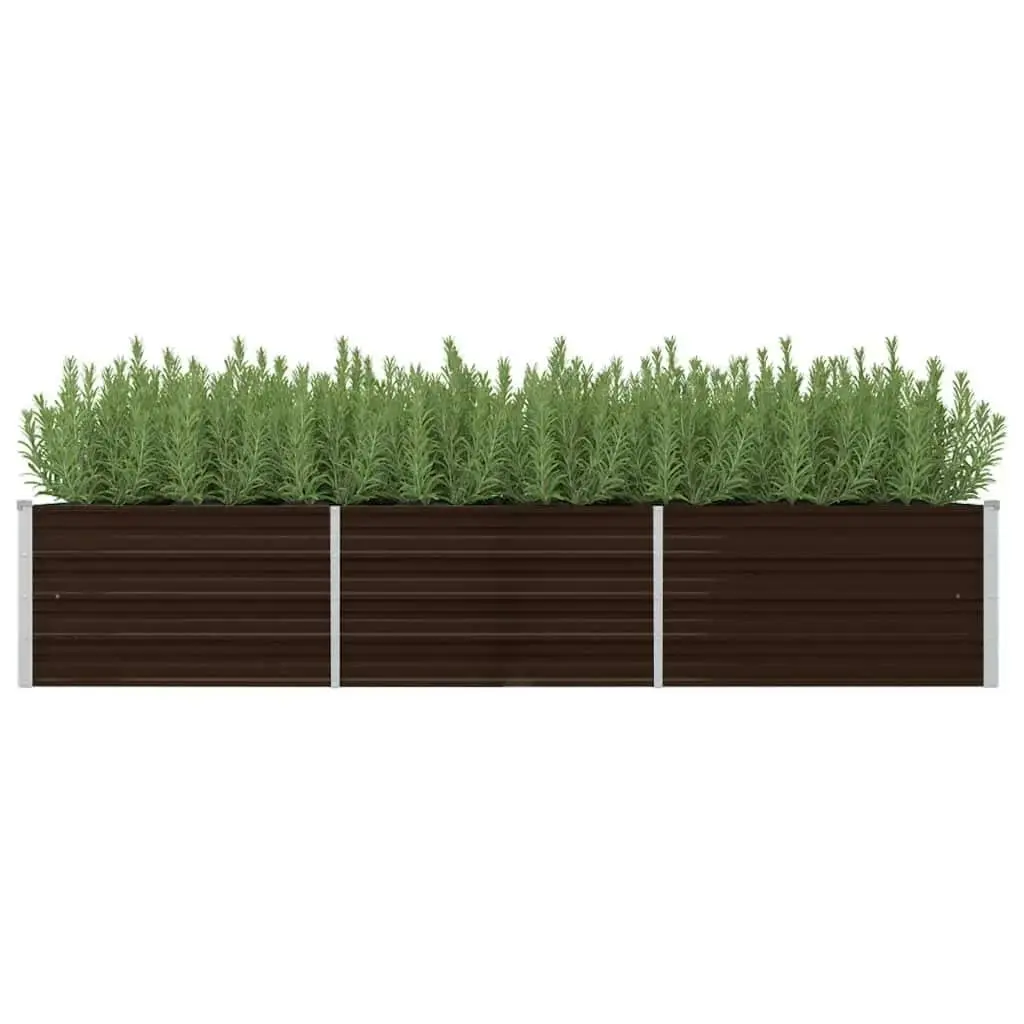 Garden Raised Bed Brown 240x80x45 cm Galvanised Steel 45714