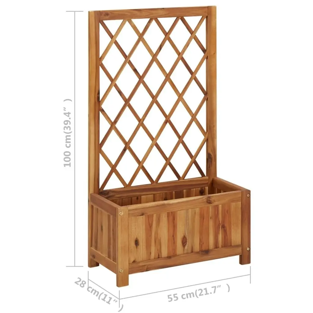 Garden Raised Bed with Trellis Solid Acacia Wood 316541