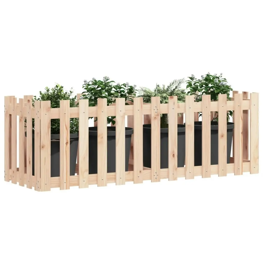 Garden Raised Bed with Fence Design 150x50x50 cm Solid Wood Pine 832492