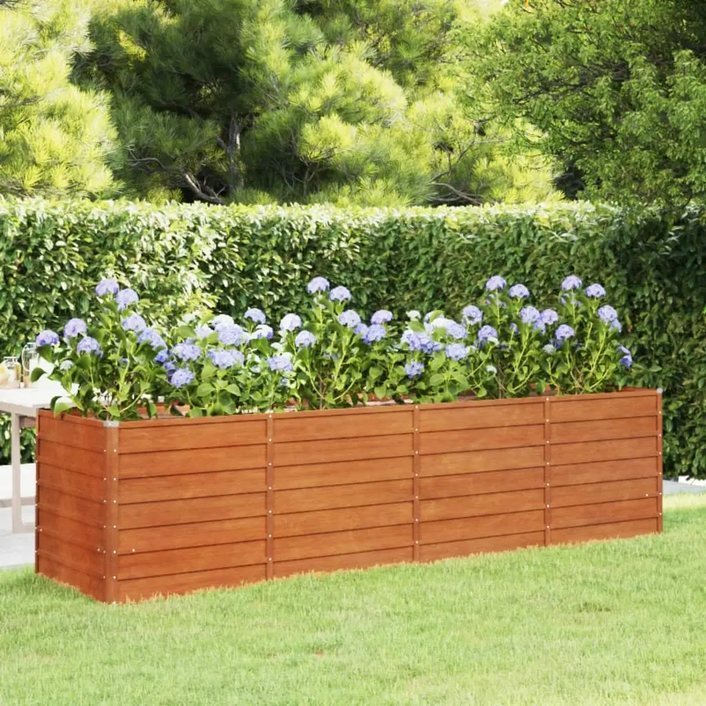 Garden Raised Bed Rusty 320x80x77 cm Corten Steel 151963