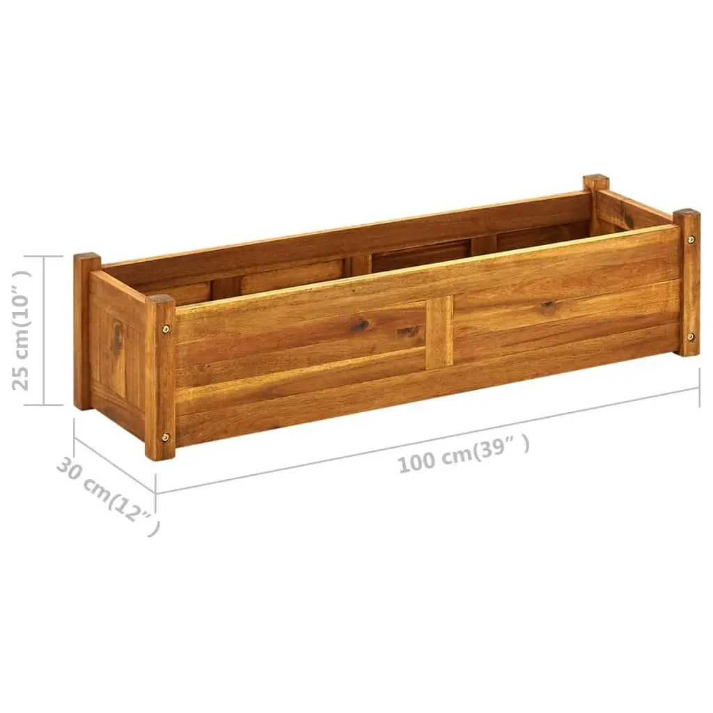 Garden Raised BedAcacia Wood 100x30x25 cm 42566