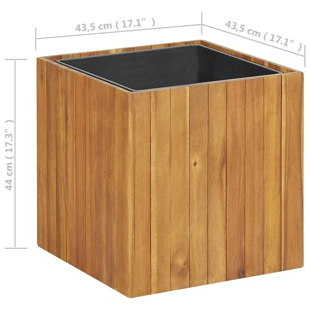 Garden Raised Bed Pot 43.5x43.5x44 cm Solid Acacia Wood 46569