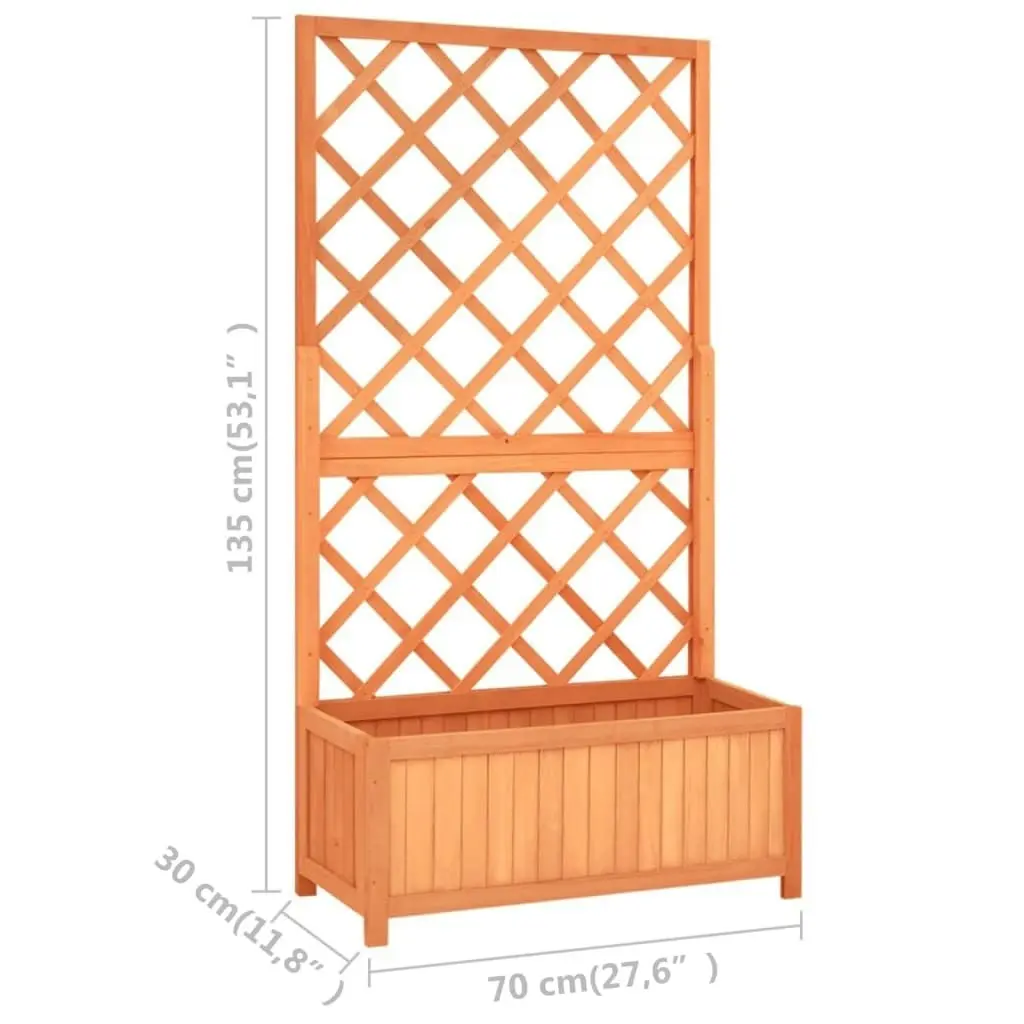 Garden Trellis Planter Brown 70x30x135 cm Solid Firwood 316426