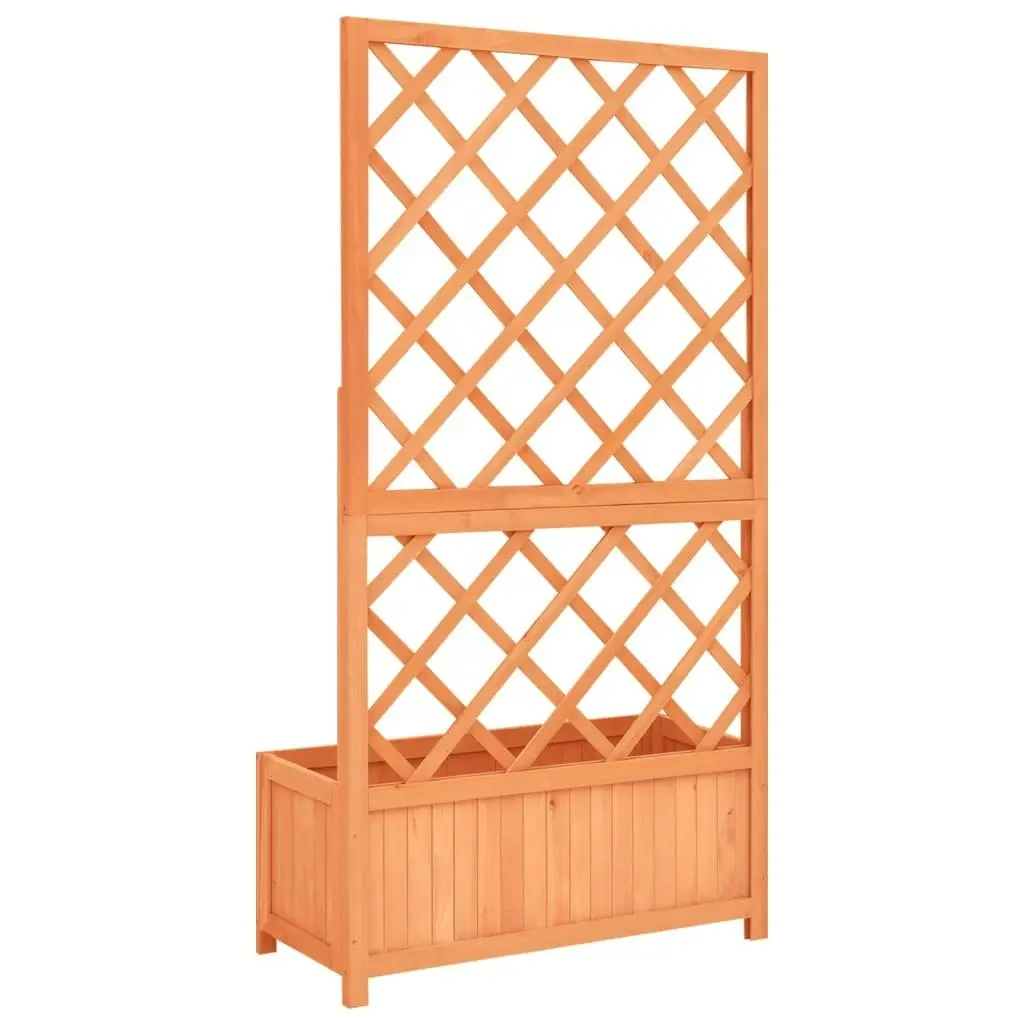 Garden Trellis Planter Brown 70x30x135 cm Solid Firwood 316426