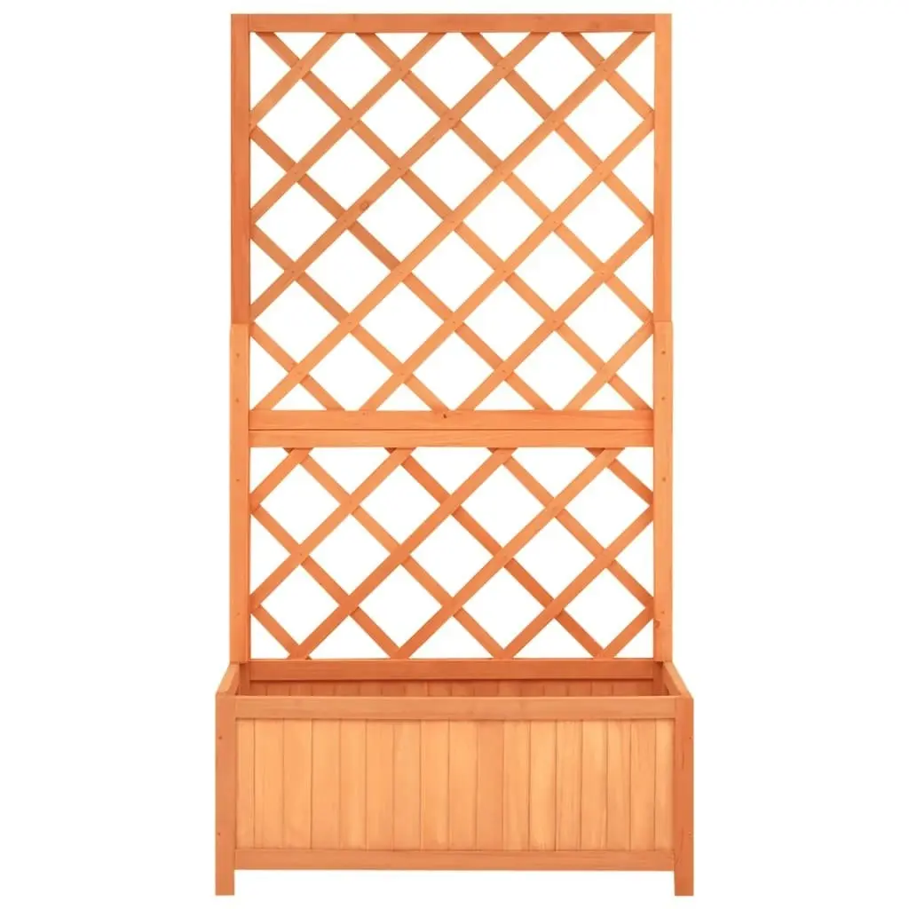 Garden Trellis Planter Brown 70x30x135 cm Solid Firwood 316426