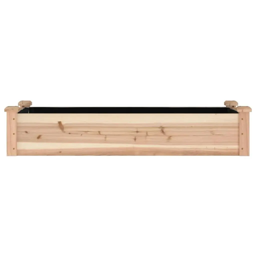 Garden Raised Bed with Liner 120x45x25 cm Solid Wood Fir 364286