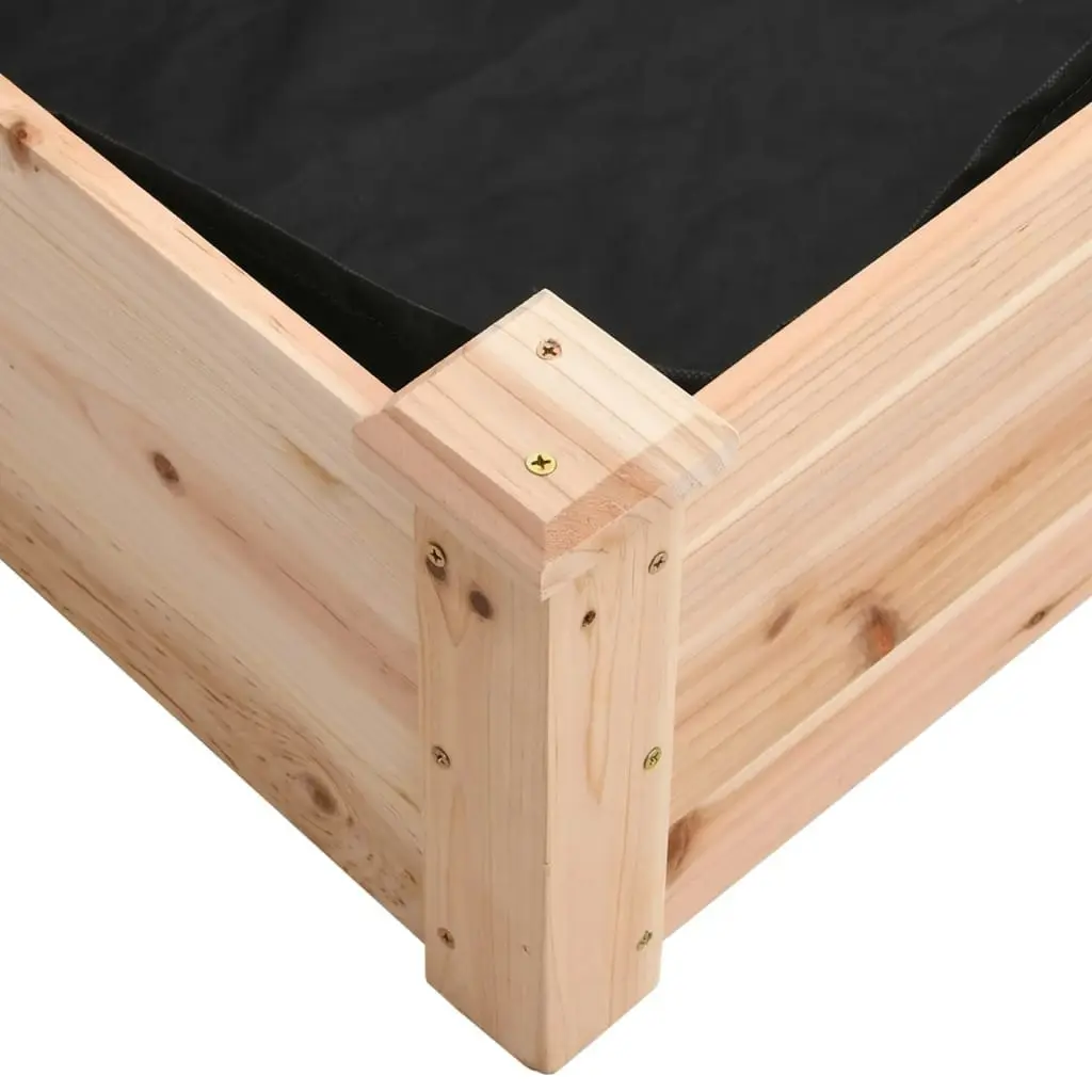 Garden Raised Bed with Liner 120x45x25 cm Solid Wood Fir 364286