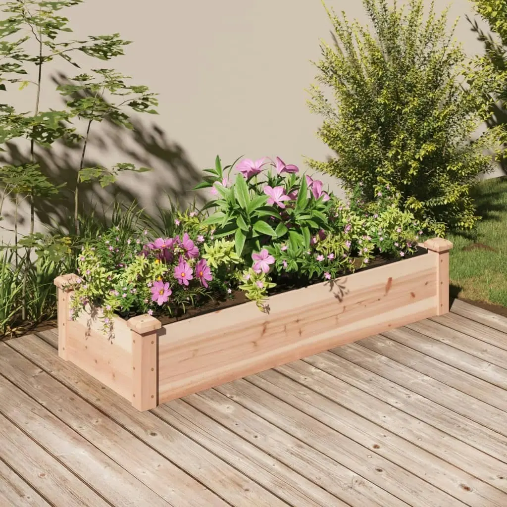 Garden Raised Bed with Liner 120x45x25 cm Solid Wood Fir 364286