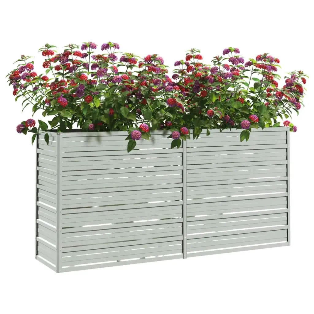 Garden Raised Bed 160x40x77 cm Galvanized Steel Silver 316894